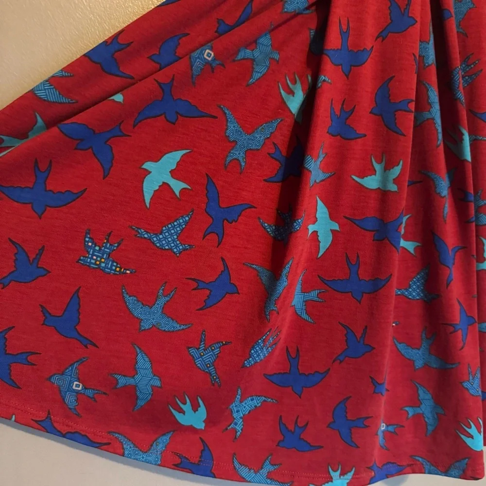 Pleated Bird Skirt With Pockets LuLaRoe Madison - Picture 4 of 9